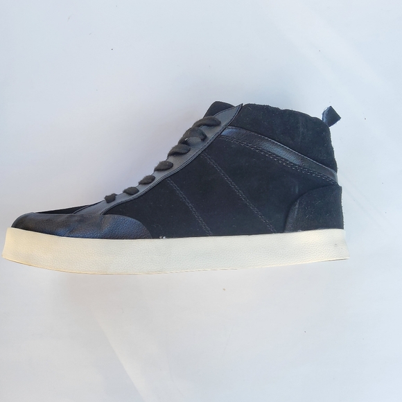 Splendid Lucille Suede & Leather Lace-up Ankle Bootie Mid Top Sneaker 10 Black - Picture 10 of 16